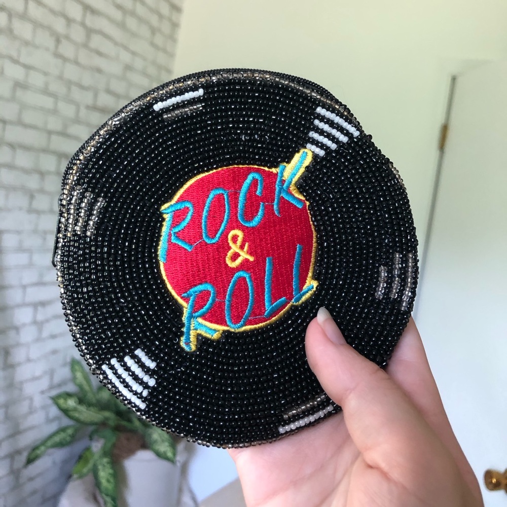 ✨ Handcrafted Vinyl Rock & Roll Coin Purse ✨